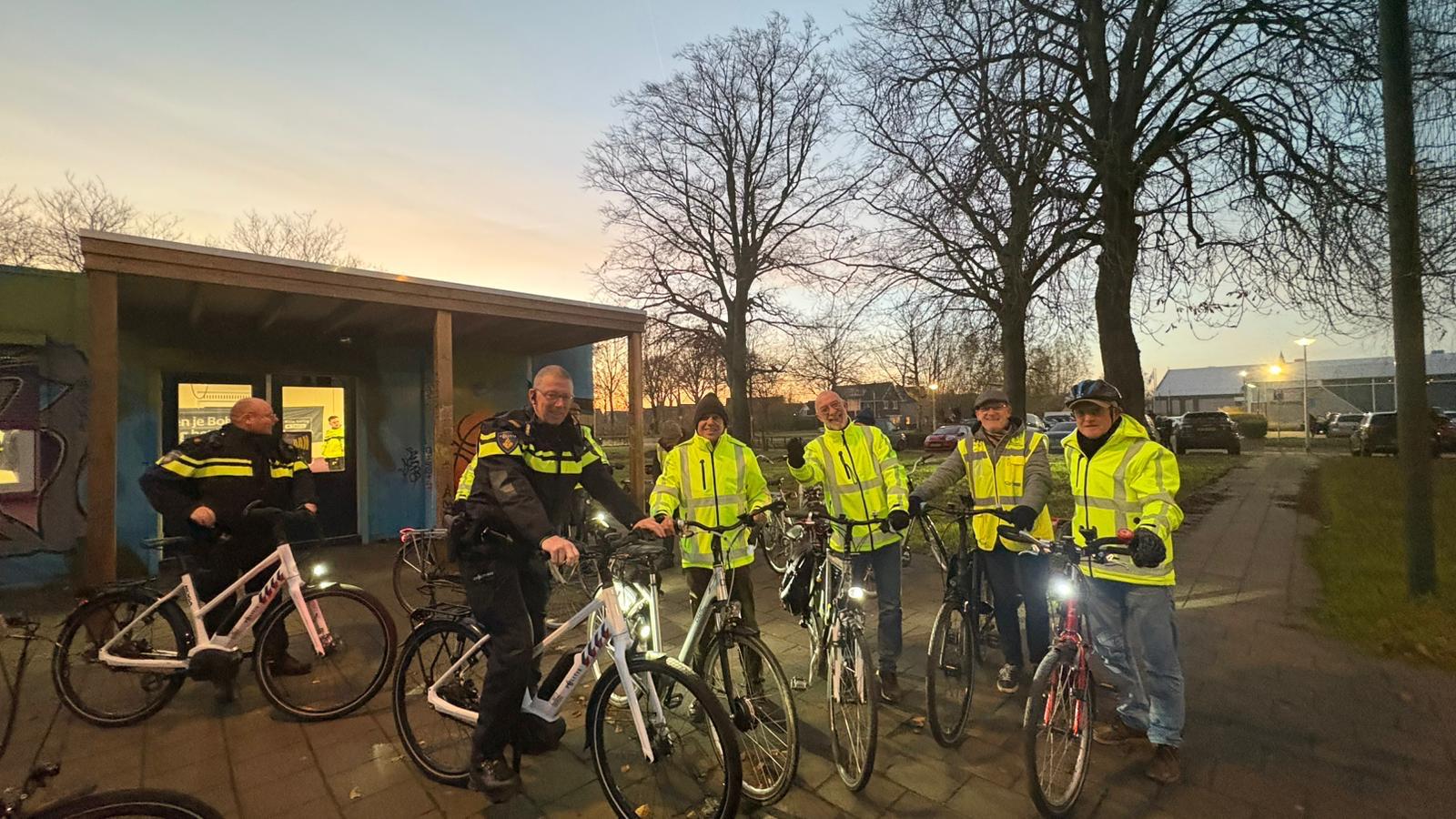 Een fietsteam klaar voor vertrek